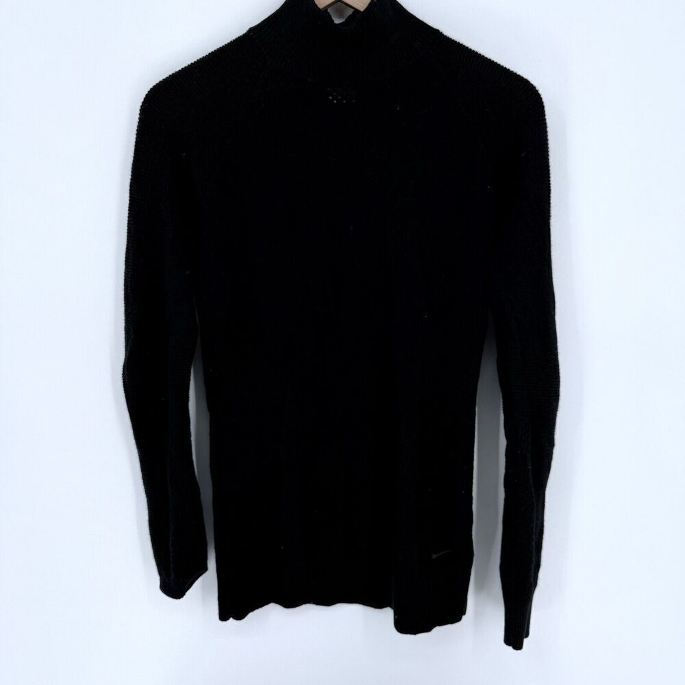 Nike Golf Black Merino Wool Mock Neck Sleeve Base Layer Shirt Size Large